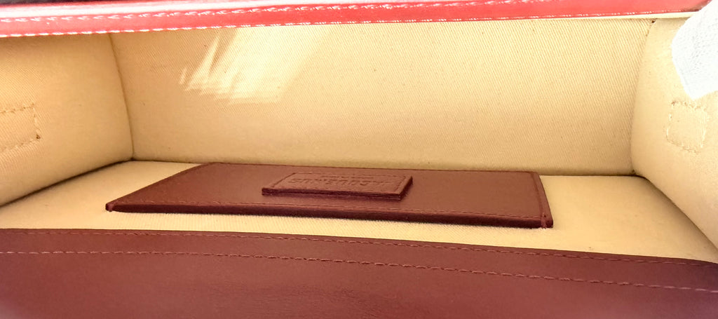 Jacquemus Le Bambino Burgundy Leather Top Handle Crossbody Bag