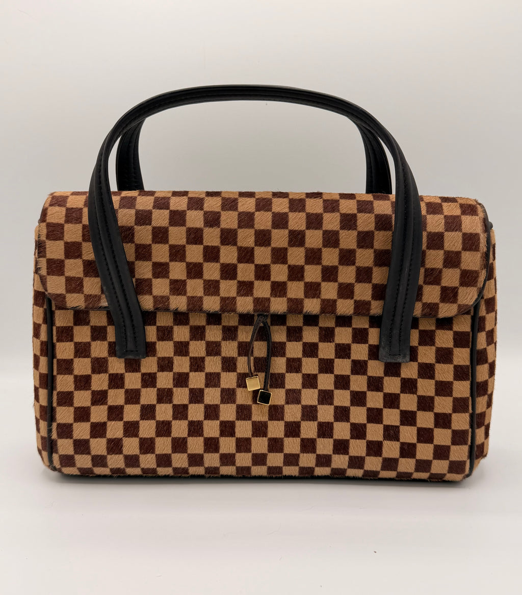 Louis Vuitton Damier Sauvage Lionne Calf Hair Handbag | 2003 Vintage