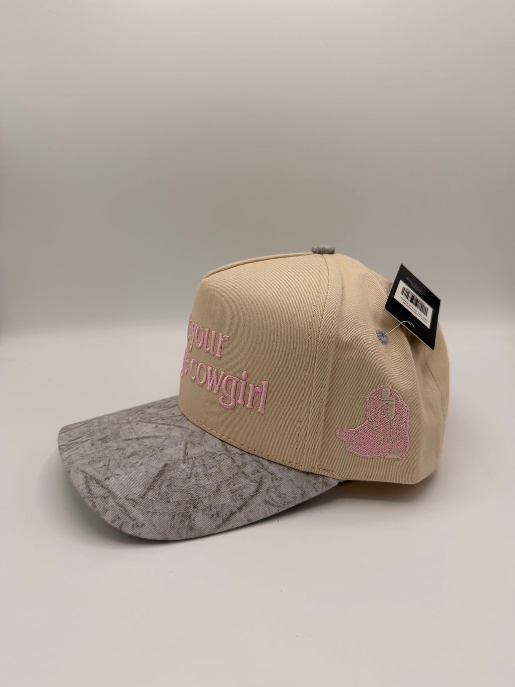 HAT | Not Your Average Cowgirl - Beige/Gray/Pink