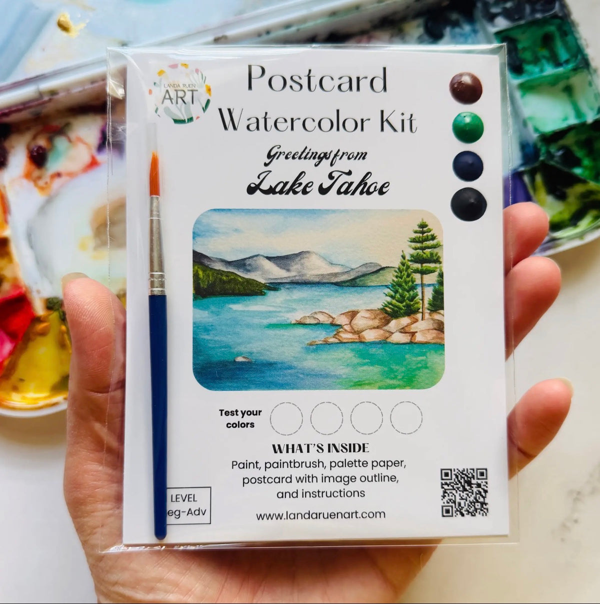 Lake Tahoe Watercolor Postcard Kit