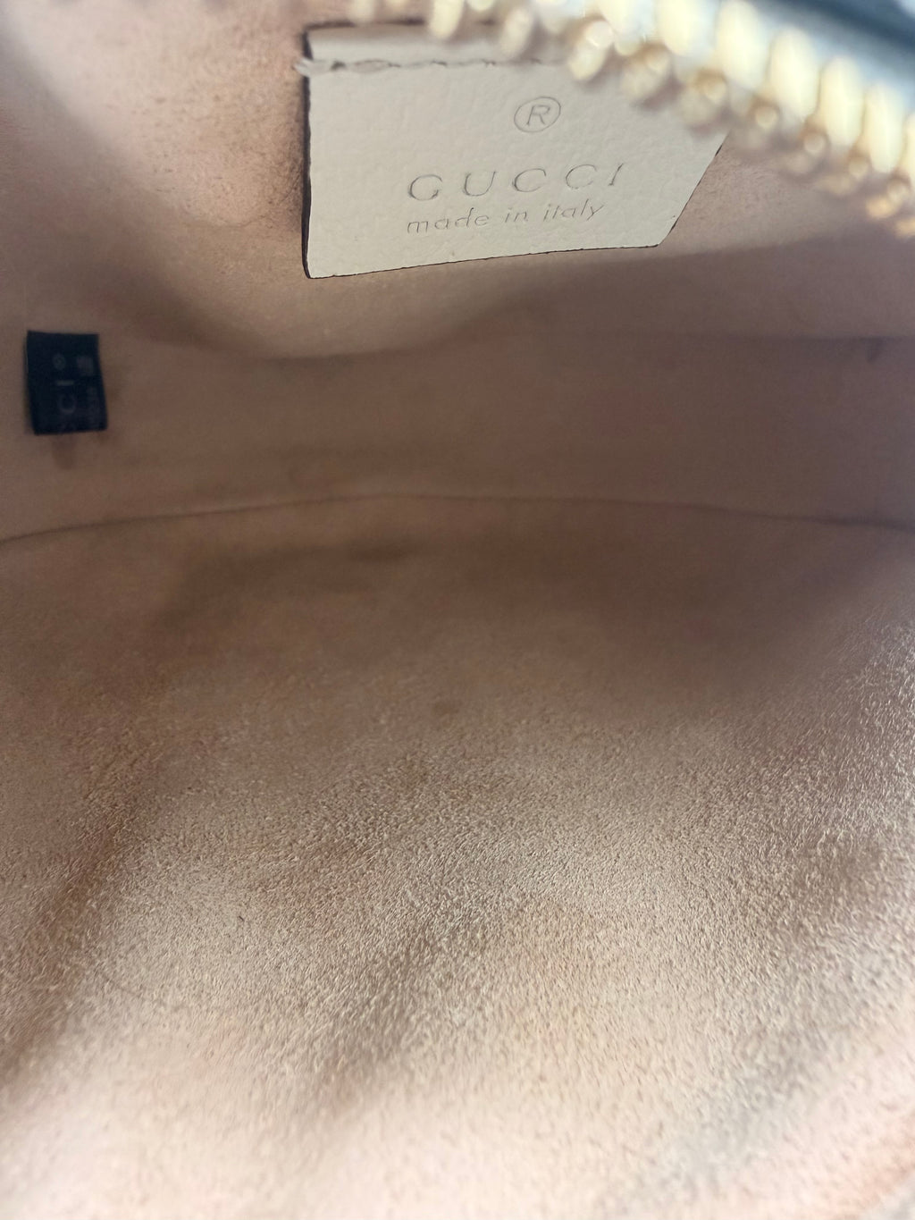 Gucci Ophidia Mini Round Crossbody Bag in White Leather with Web Stripe