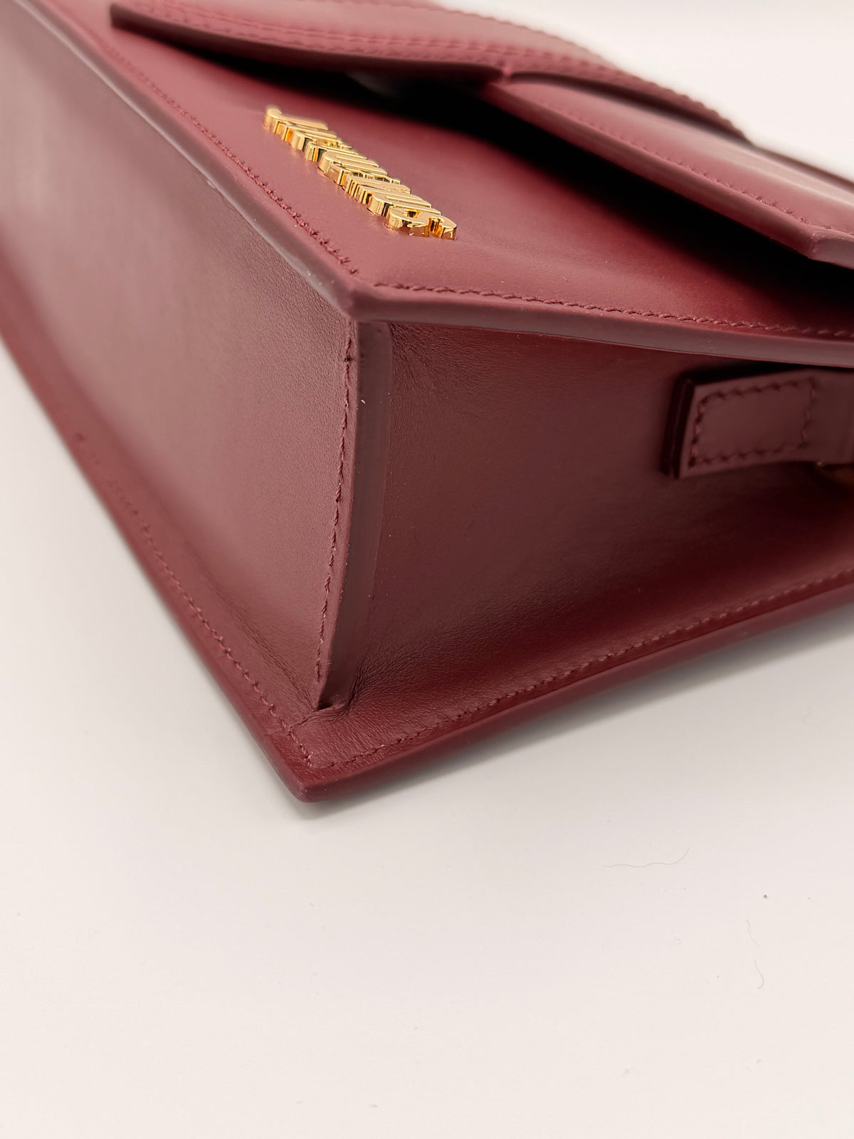 Jacquemus Le Bambino Burgundy Leather Top Handle Crossbody Bag