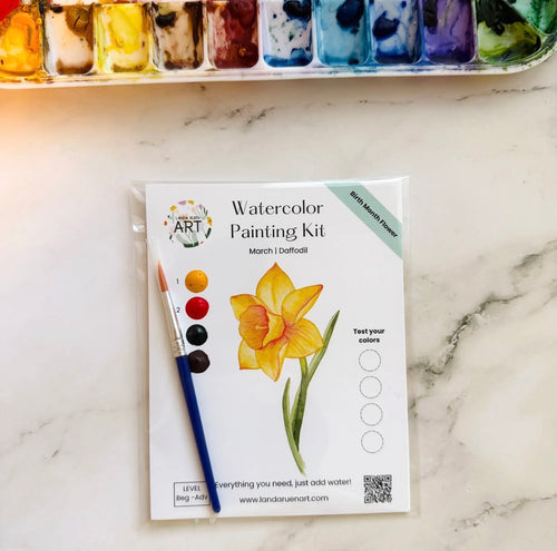 Daffodil Watercolor Kit | March Birth Month Flower