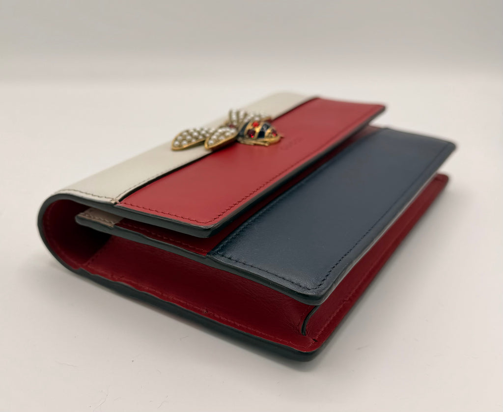 Gucci Queen Margaret Tricolor Leather Mini Bag / Wallet on Chain (WOC)