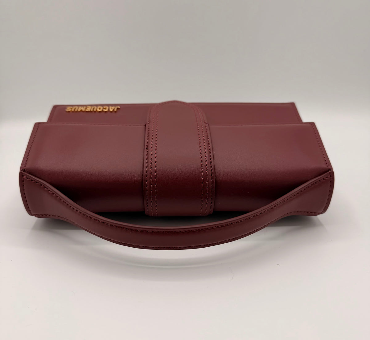 Jacquemus Le Bambino Burgundy Leather Top Handle Crossbody Bag