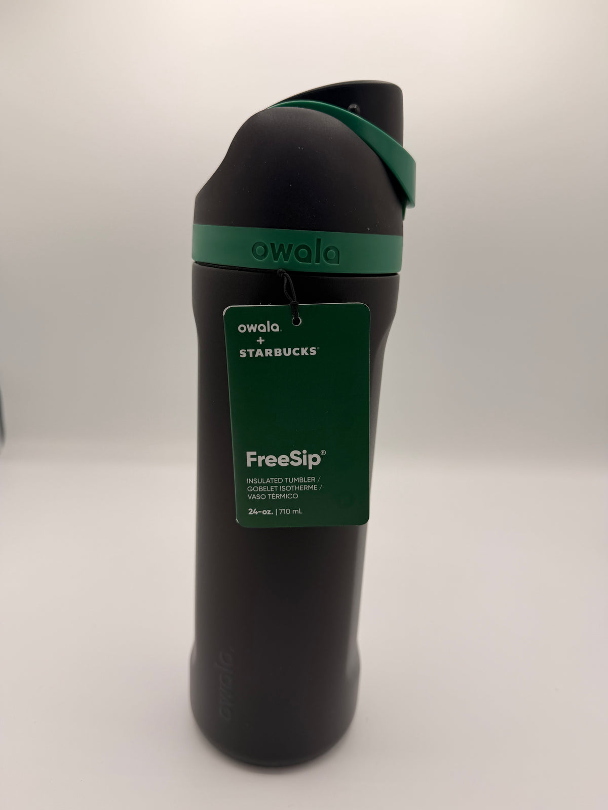 Starbucks × Owala FreeSip 24 oz Insulated Bottle – Black & Green, New with Tags