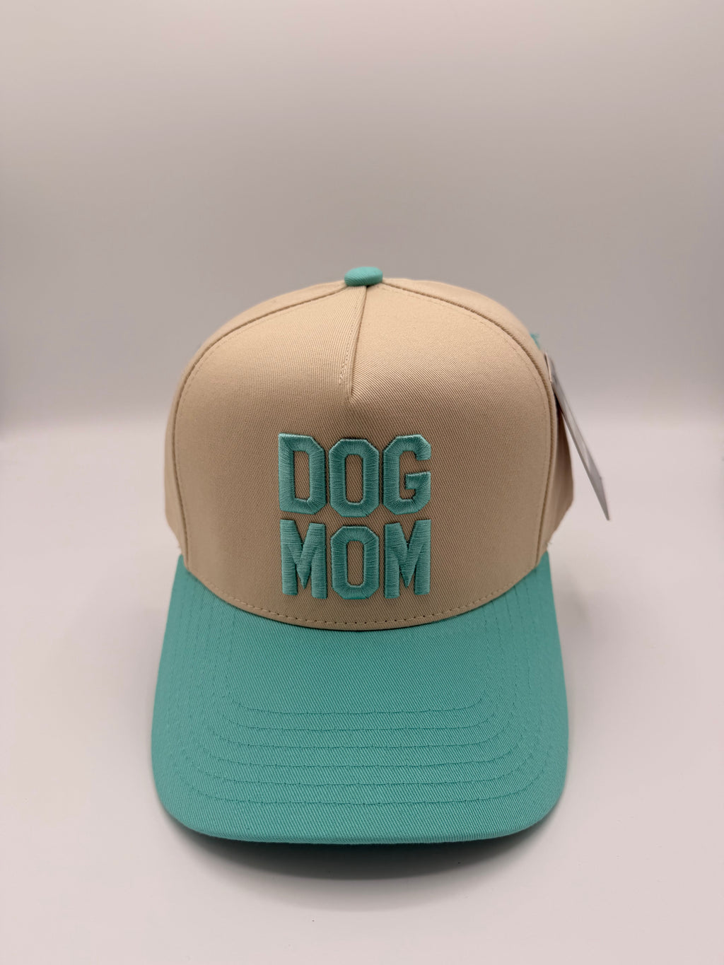 HAT | Dog Mom - Beige/Aqua