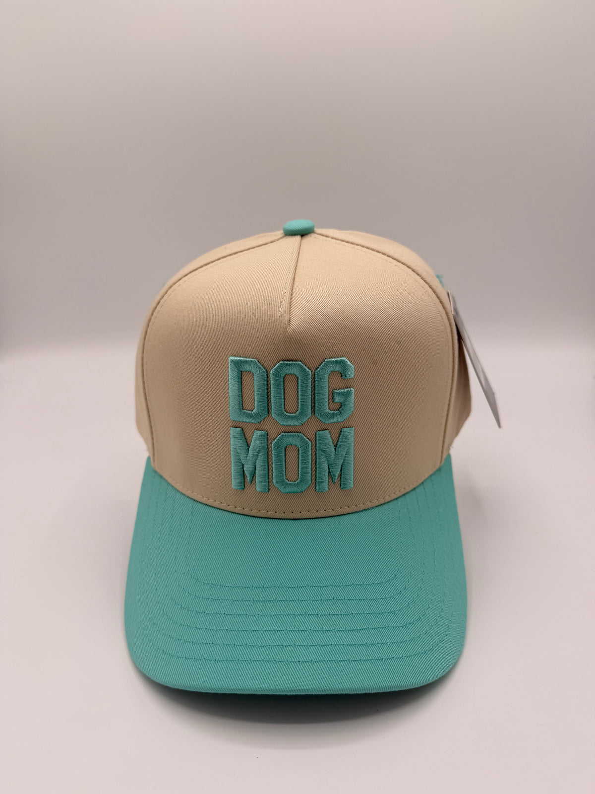HAT | Dog Mom - Beige/Aqua
