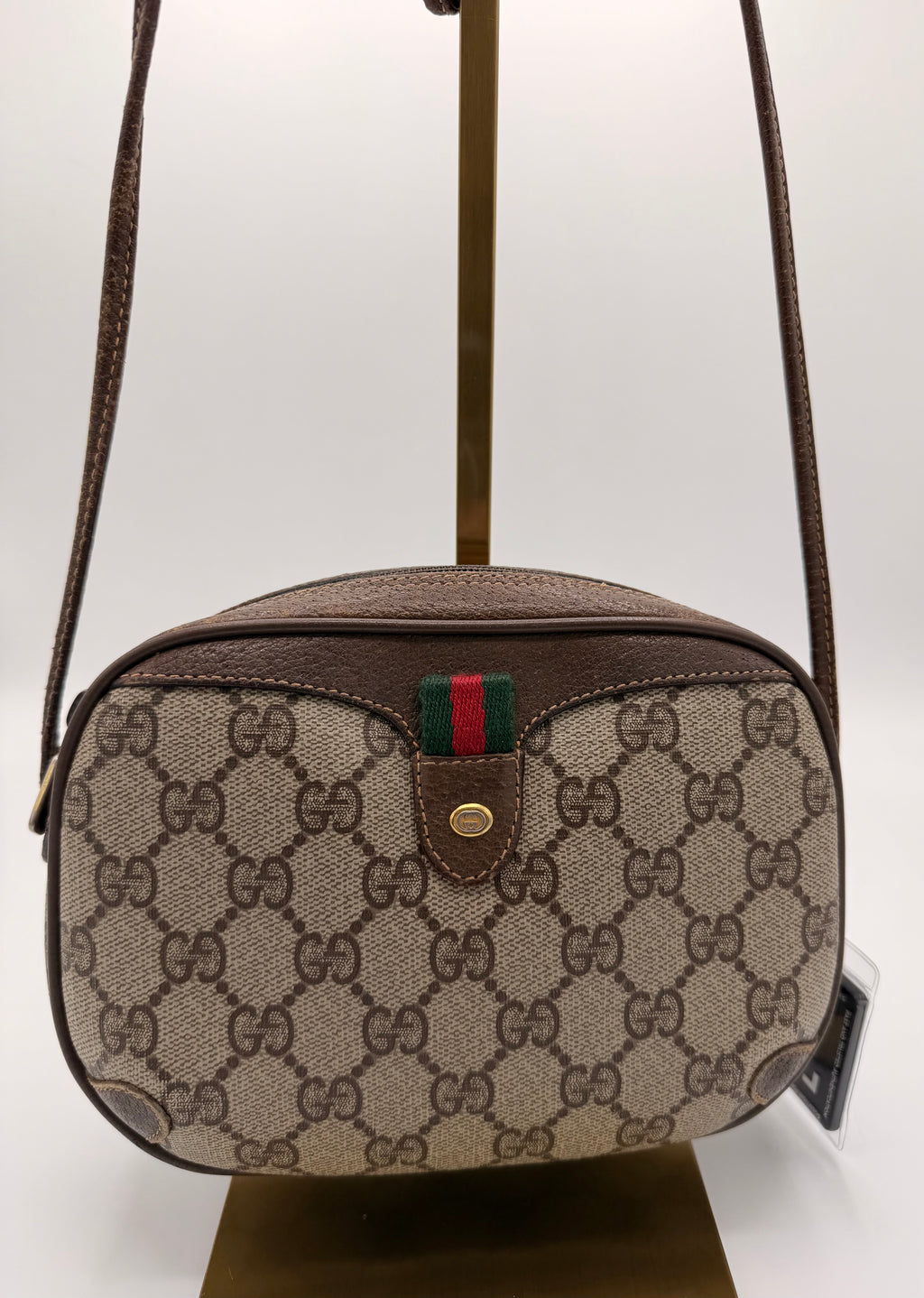 Vintage Gucci GG Supreme Sherry Line / Web Stripe Small Crossbody Bag [89.02.066]