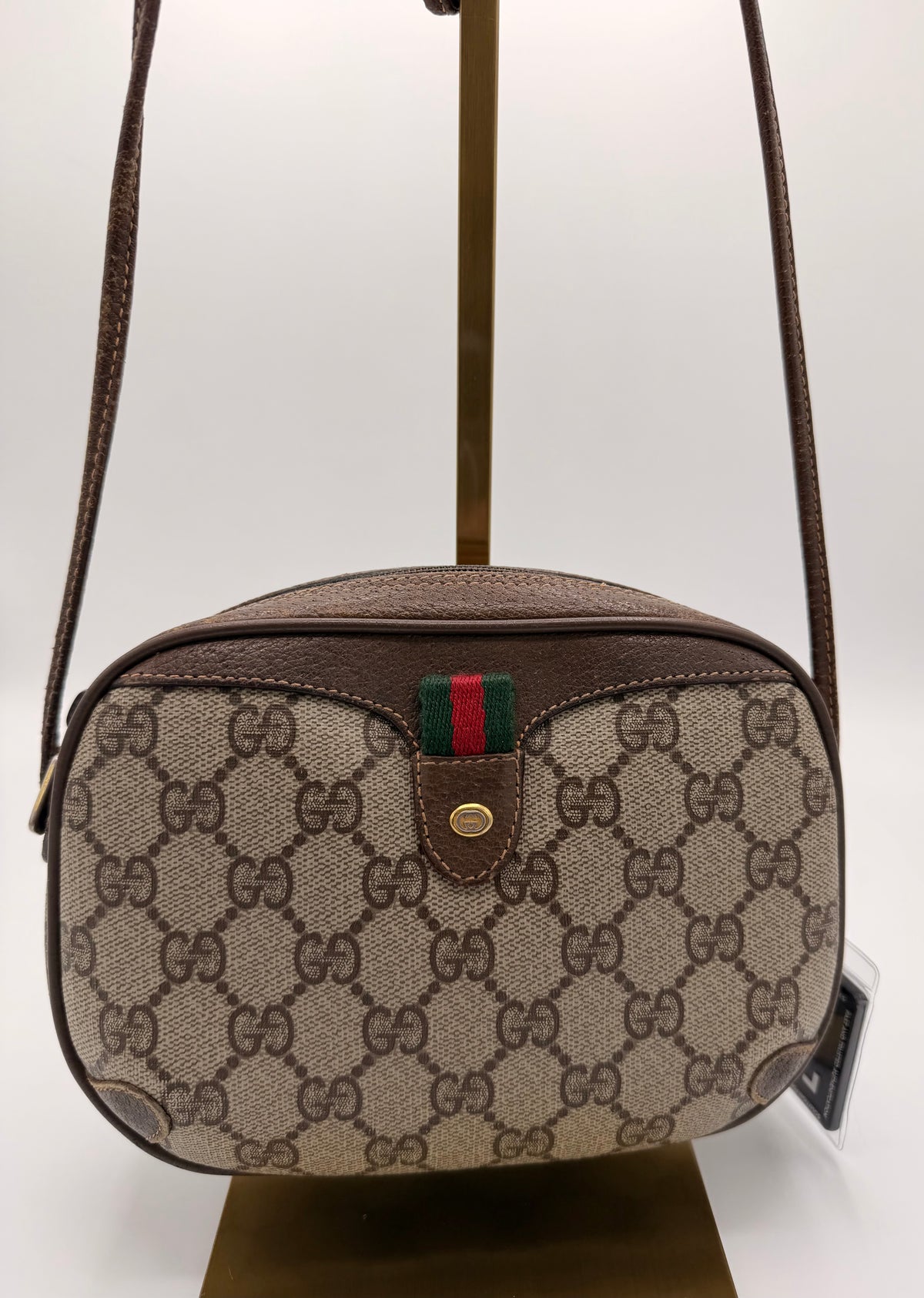 Vintage Gucci GG Supreme Sherry Line / Web Stripe Small Crossbody Bag [89.02.066]
