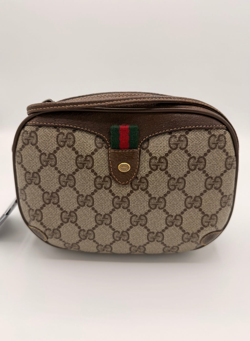 Vintage Gucci GG Supreme Sherry Line / Web Stripe Small Crossbody Bag [89.02.066]