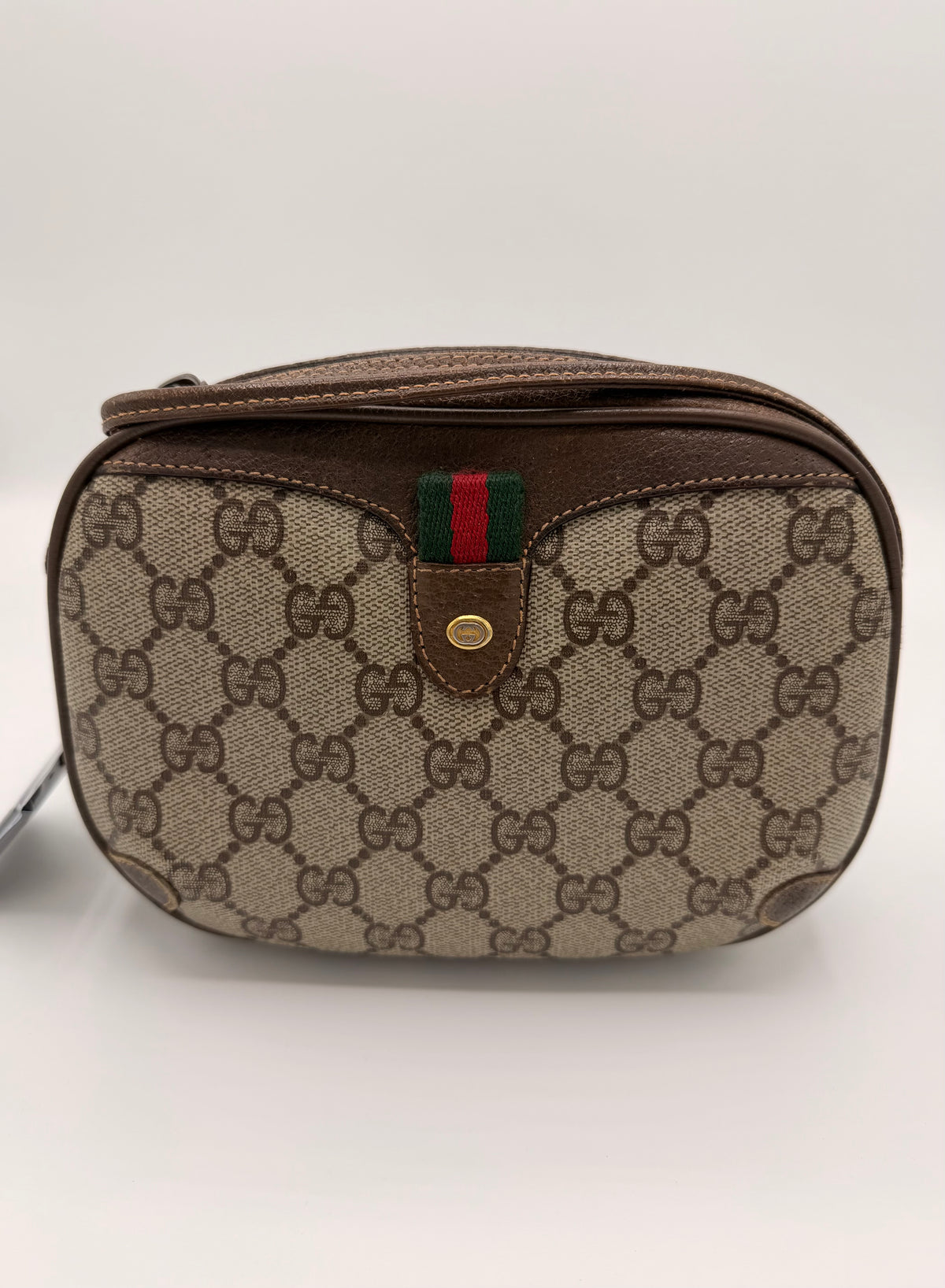Vintage Gucci GG Supreme Sherry Line / Web Stripe Small Crossbody Bag [89.02.066]