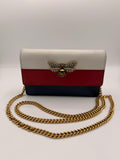Gucci Queen Margaret Tricolor Leather Mini Bag / Wallet on Chain (WOC)
