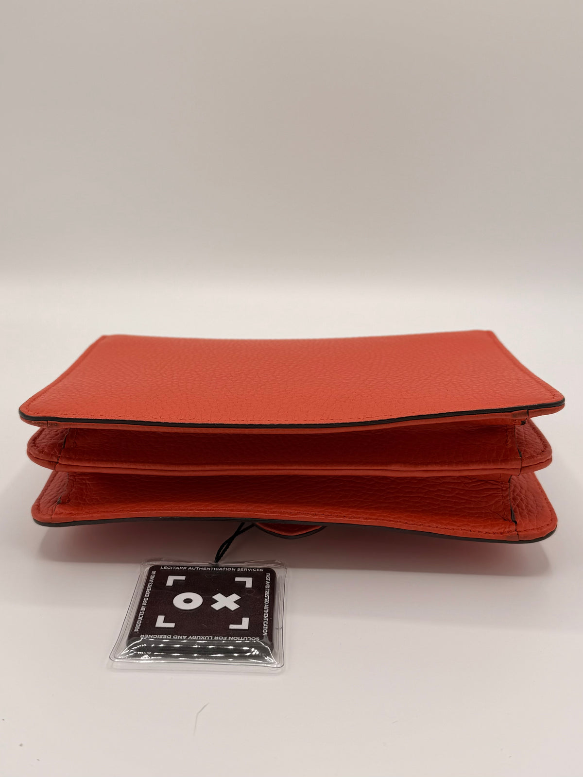 Gucci Dollar Calfskin Small Interlocking G Shoulder Bag in Orange Pebbled Leather