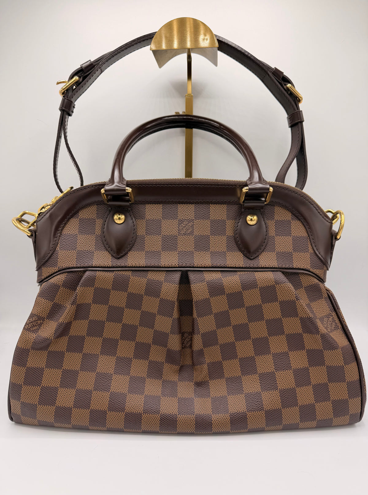 Louis Vuitton Damier Ebene Trevi PM Bag with Shoulder Strap