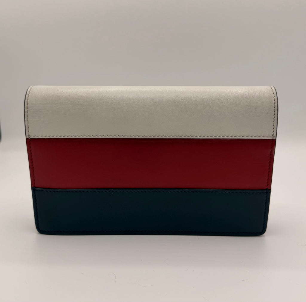 Gucci Queen Margaret Tricolor Leather Mini Bag / Wallet on Chain (WOC)