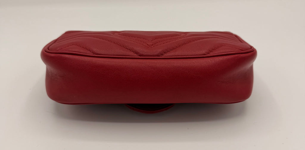Gucci GG Marmont Super Mini Matelassé Leather Bag – Red