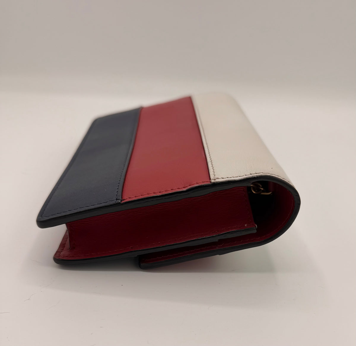 Gucci Queen Margaret Tricolor Leather Mini Bag / Wallet on Chain (WOC)