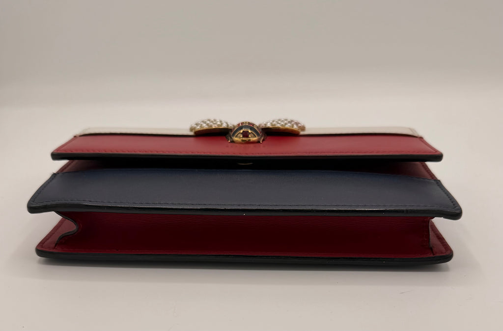Gucci Queen Margaret Tricolor Leather Mini Bag / Wallet on Chain (WOC)