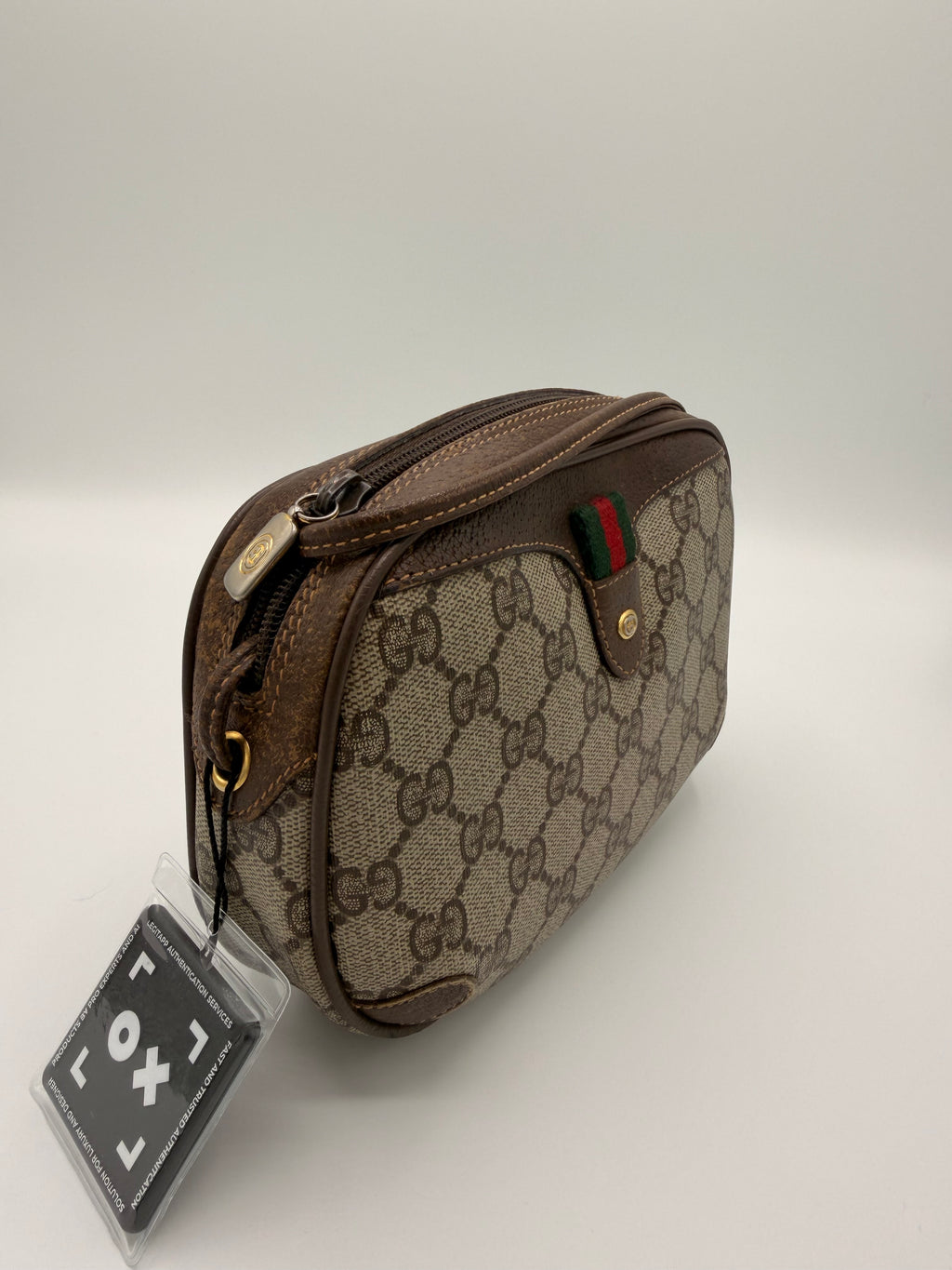 Vintage Gucci GG Supreme Sherry Line / Web Stripe Small Crossbody Bag [89.02.066]