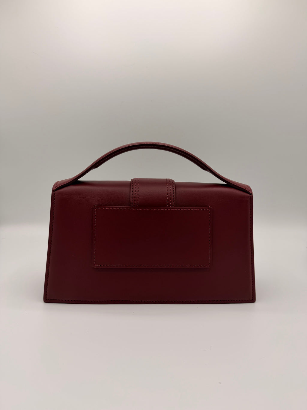 Jacquemus Le Bambino Burgundy Leather Top Handle Crossbody Bag
