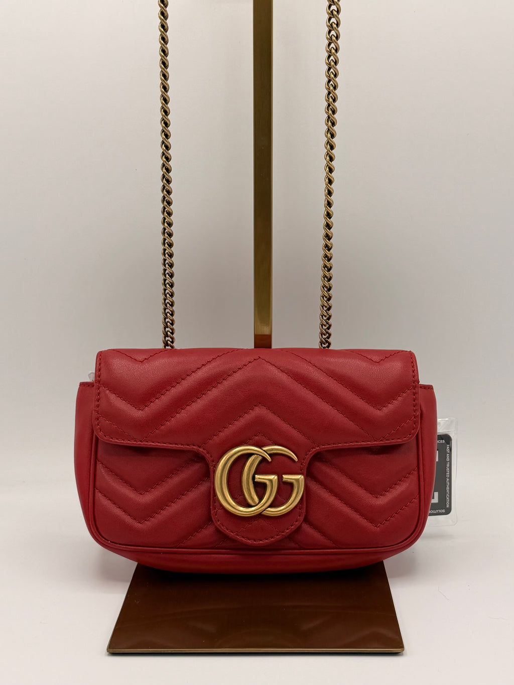Gucci GG Marmont Super Mini Matelassé Leather Bag – Red