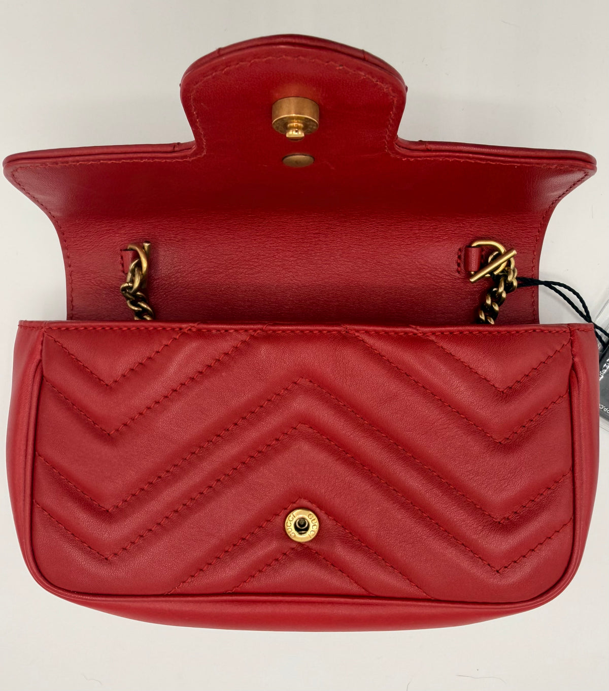 Gucci GG Marmont Super Mini Matelassé Leather Bag – Red