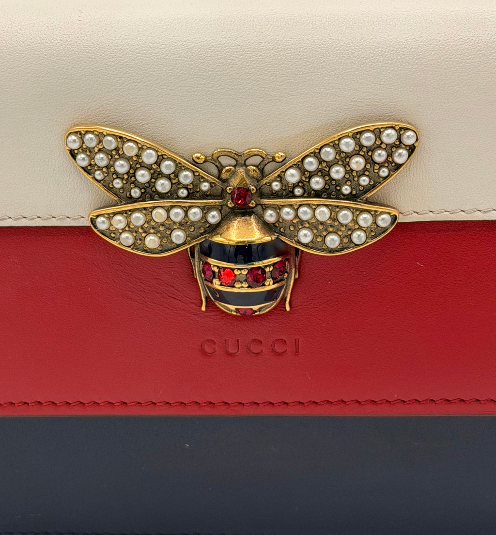 Gucci Queen Margaret Tricolor Leather Mini Bag / Wallet on Chain (WOC)