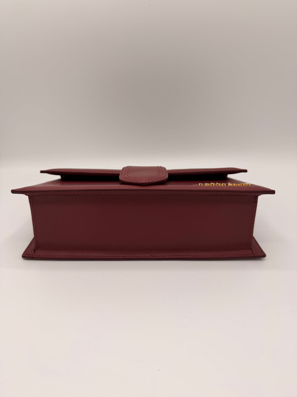 Jacquemus Le Bambino Burgundy Leather Top Handle Crossbody Bag