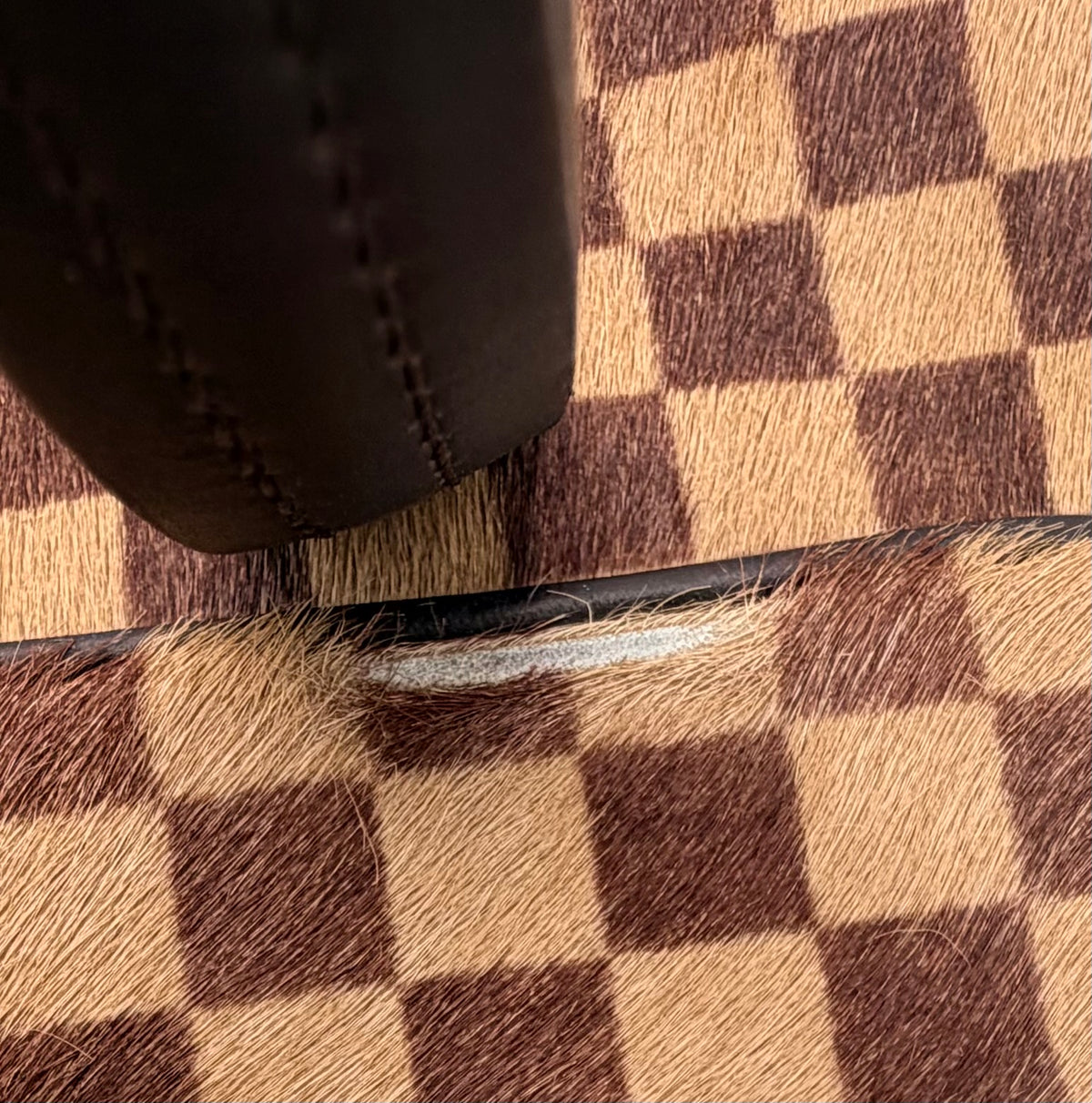 Louis Vuitton Damier Sauvage Lionne Calf Hair Handbag | 2003 Vintage