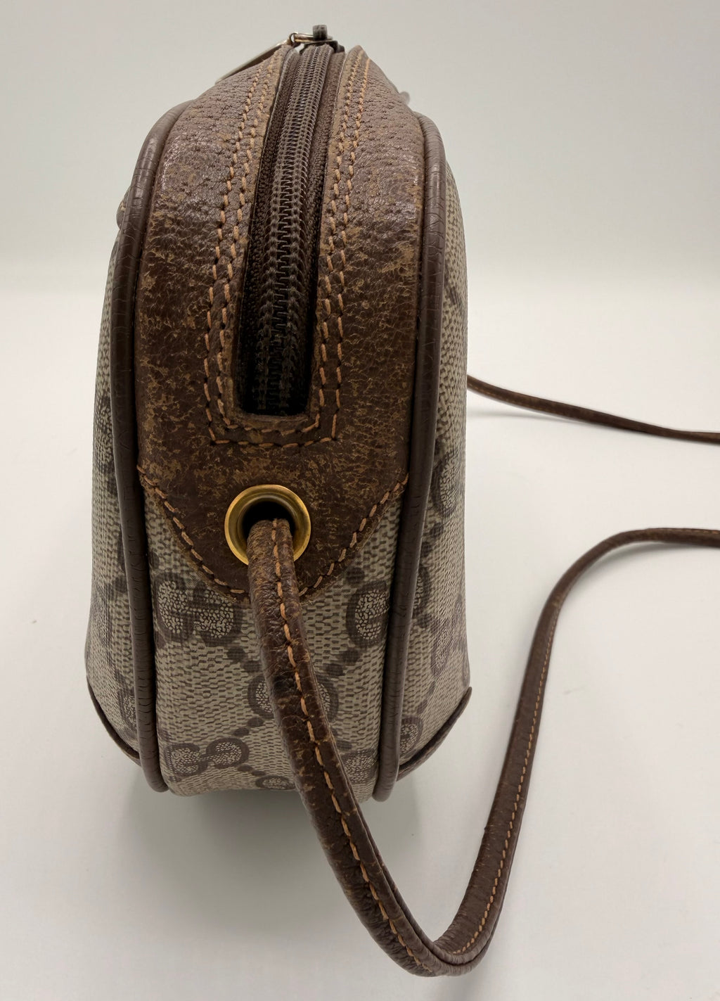 Vintage Gucci GG Supreme Sherry Line / Web Stripe Small Crossbody Bag [89.02.066]