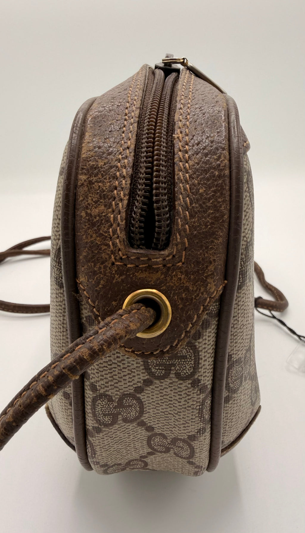 Vintage Gucci GG Supreme Sherry Line / Web Stripe Small Crossbody Bag [89.02.066]