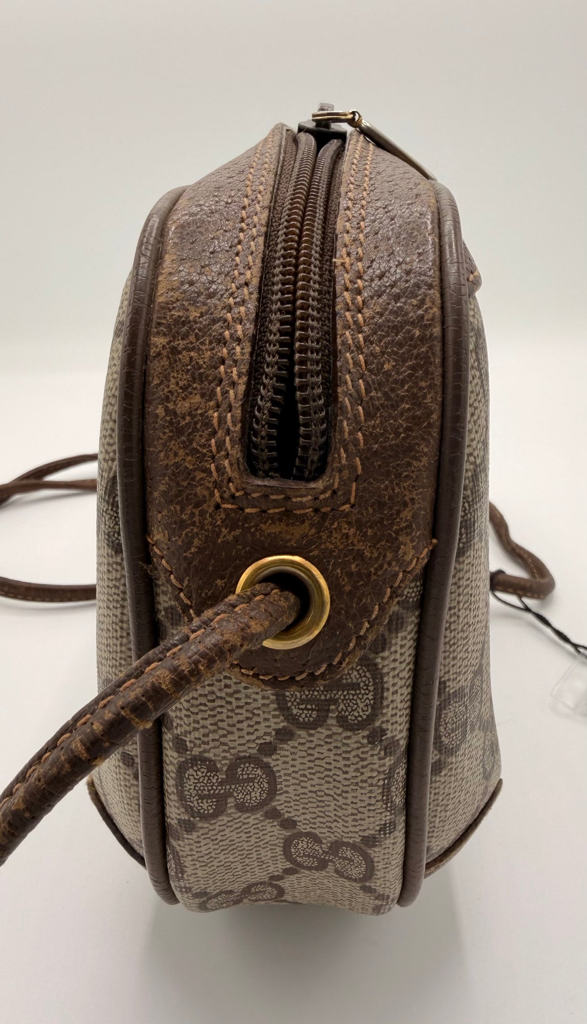 Vintage Gucci GG Supreme Sherry Line / Web Stripe Small Crossbody Bag [89.02.066]