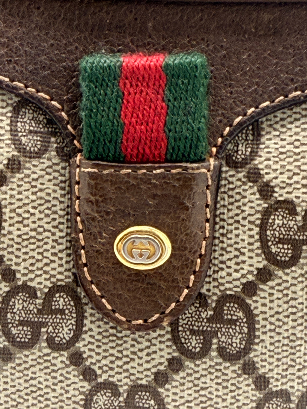 Vintage Gucci GG Supreme Sherry Line / Web Stripe Small Crossbody Bag [89.02.066]